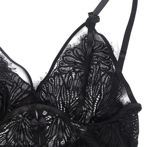 BABYDOLL SUBBLIME - CON TIRANTES AJUSTABLES DE ENCAJE NEGRO S/M