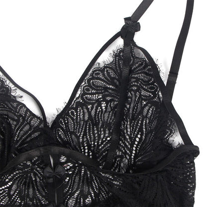 BABYDOLL SUBBLIME - CON TIRANTES AJUSTABLES DE ENCAJE NEGRO S/M