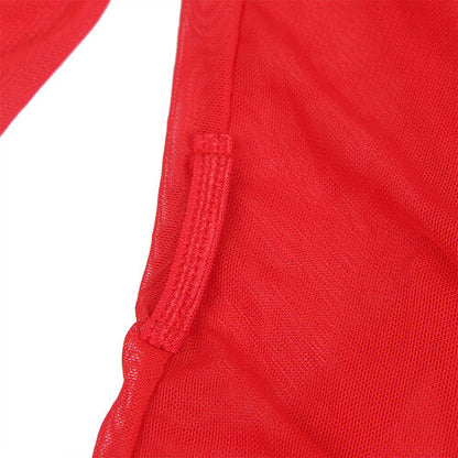BATA SUBBLIME - TELA TRANSPARENTE DETALLE ENCAJE ROJO S/M