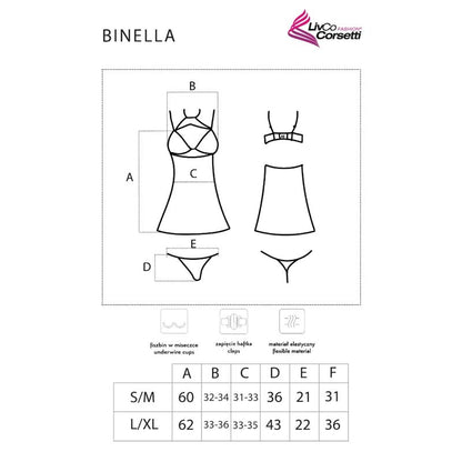 SET BABYDOLL + TANGA NEGRO LIVCO CORSETTI FASHION - BINELLA