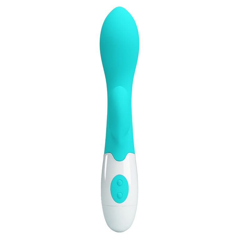 BRIGHTY VIBRADOR RABBIT CLÁSICO VERDE AGUA CON 2 BATERÍAS AAA