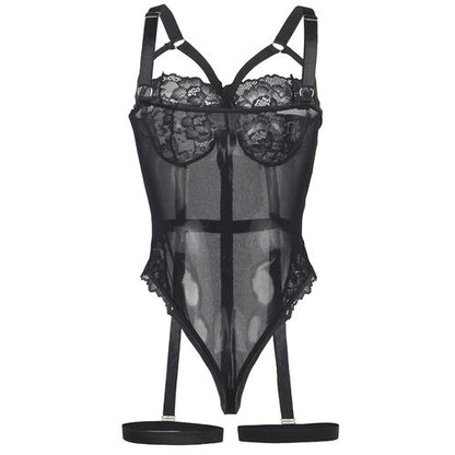 TEDDY SUBBLIME - CON LIGUERO DETALLE TIRAS PECHO NEGRO S/M