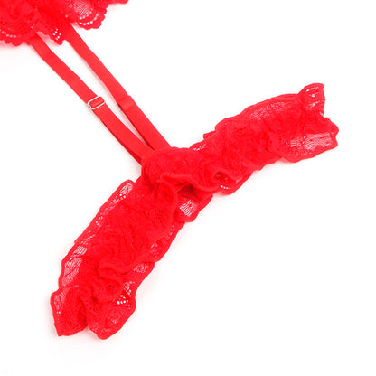 TEDDY SUBBLIME - CON LIGA DETALLE ENCAJE Y TIRAS ROJO S/M