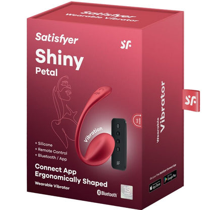 HUEVO VIBRADOR SATISFYER - SHINY PETAL ESTIMULADOR PUNTO G CONTROL REMOTO ROJO APP GRATUITA