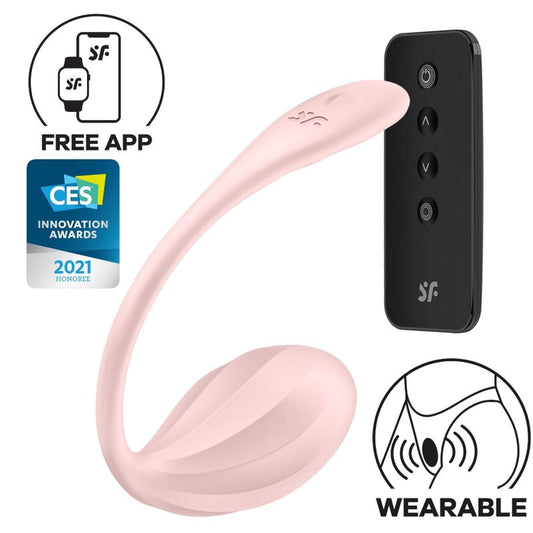 HUEVO VIBRADOR SATISFYER - RIBBED PETAL ESTIMULADOR PUNTO G CONTROL REMOTO ROSA APP GRATUITA