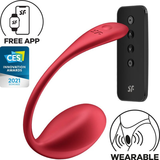 HUEVO VIBRADOR SATISFYER - SHINY PETAL ESTIMULADOR PUNTO G CONTROL REMOTO ROJO APP GRATUITA