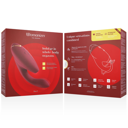 SUCCIONADOR DE CLÍTORIS WOMANIZER - DUO 2 ESTIMULADOR BURDEOS