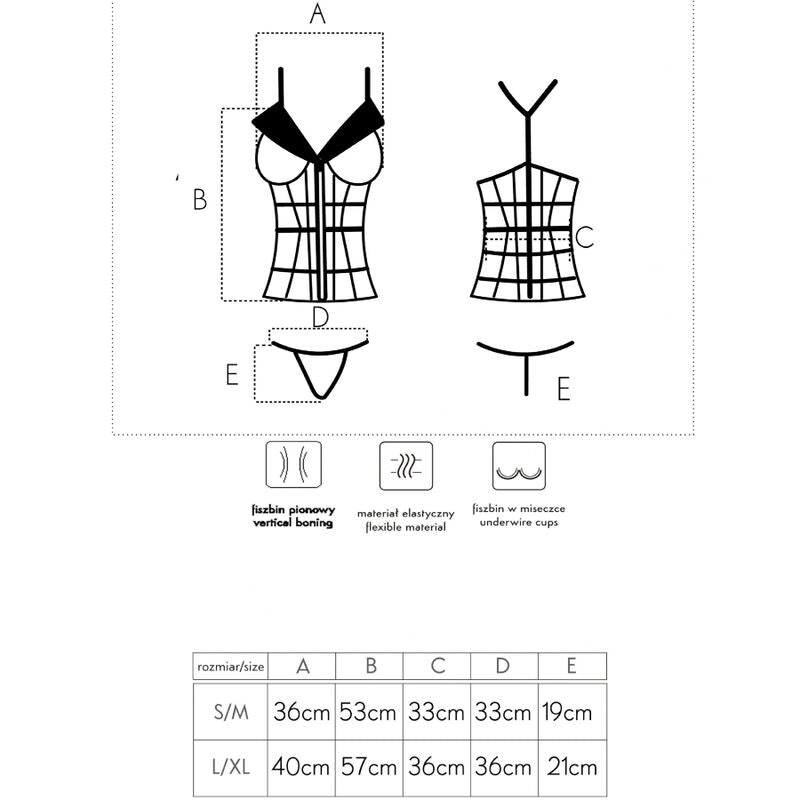 CORSET LIVCO CORSETTI FASHION - LAURA LC 20215 + TANGA S/M