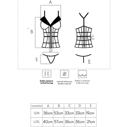 CORSET LIVCO CORSETTI FASHION - LAURA LC 20215 + TANGA S/M