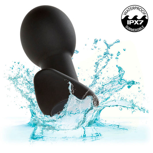 PLUG ANAL VIBRADOR UNISEX RECARGABLE CALEXOTICS - ROCK BOTTOM  10 VIBRACIONES SILICONA NEGRO