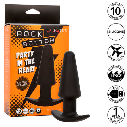 PLUG ANAL VIBRADOR  CÓNICO SILICONA UNISEX RECARGABLE CALEXOTICS - ROCK BOTTOM