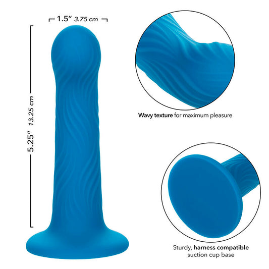 DILDO VAGINAL/ ANAL CON VENTOSA CALEXOTICS - WAVE RIDER RIPPLE