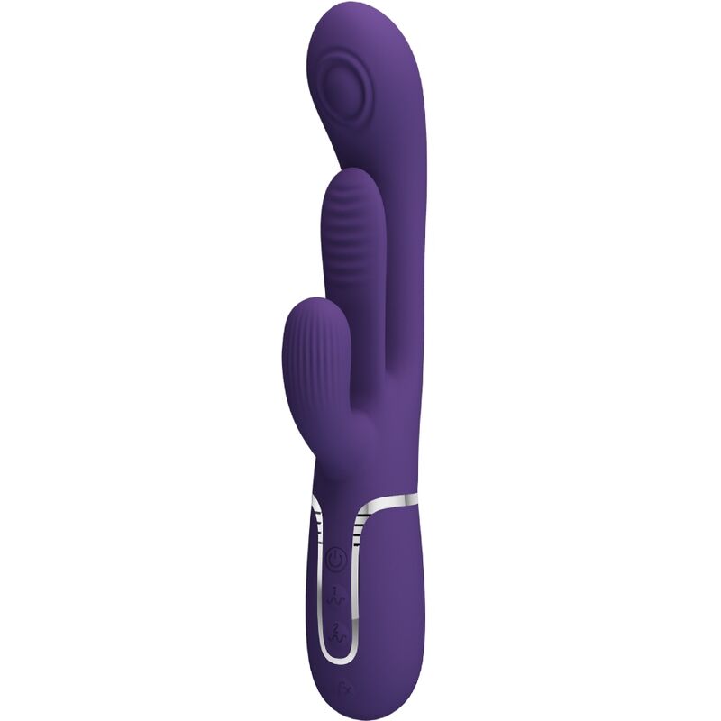 SHANIA TRIPLE VIBRADOR RABBIT MULTIFUNCIÓN MORADO RECARGABLE USB