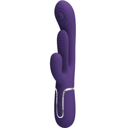 SHANIA TRIPLE VIBRADOR RABBIT MULTIFUNCIÓN MORADO RECARGABLE USB