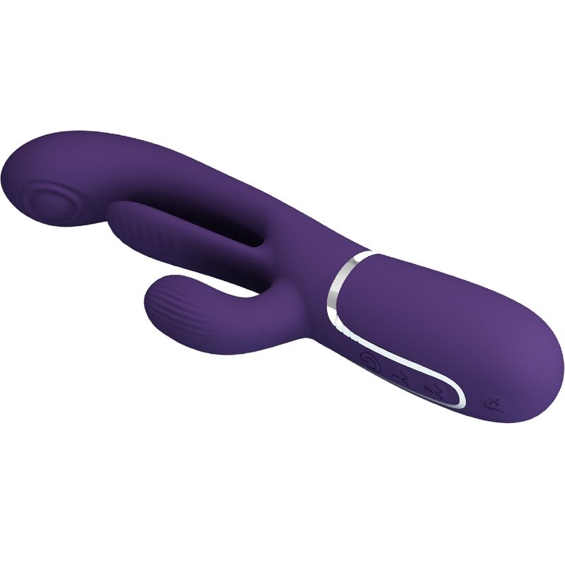 SHANIA TRIPLE VIBRADOR RABBIT MULTIFUNCIÓN MORADO RECARGABLE USB