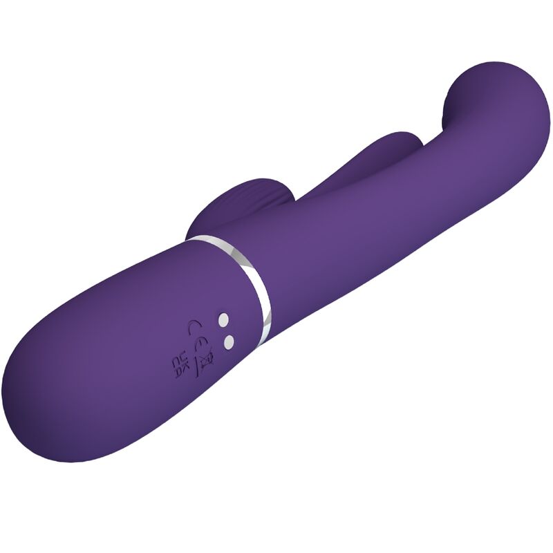 SHANIA TRIPLE VIBRADOR RABBIT MULTIFUNCIÓN MORADO RECARGABLE USB