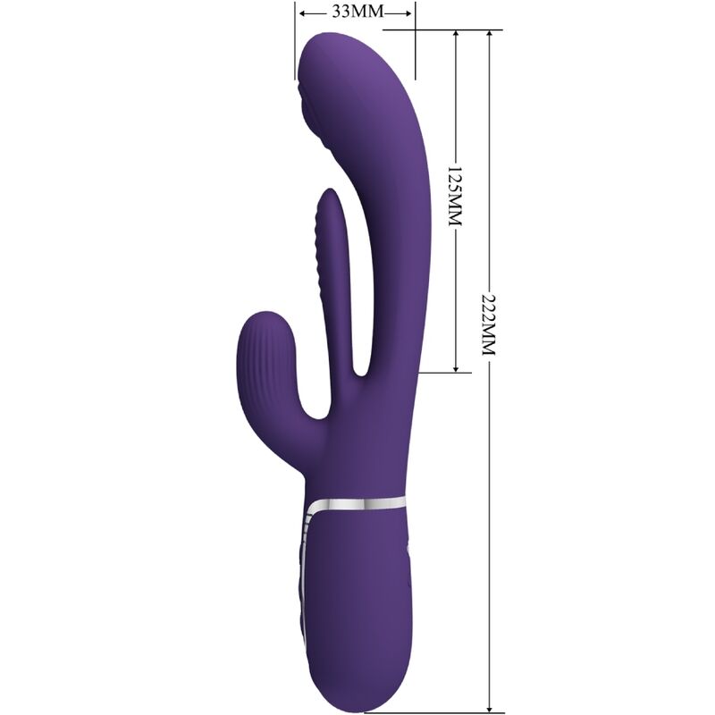 SHANIA TRIPLE VIBRADOR RABBIT MULTIFUNCIÓN MORADO RECARGABLE USB