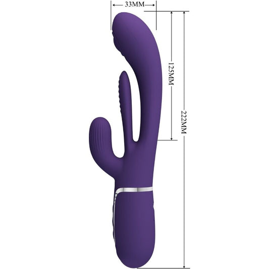 SHANIA TRIPLE VIBRADOR RABBIT MULTIFUNCIÓN MORADO RECARGABLE USB