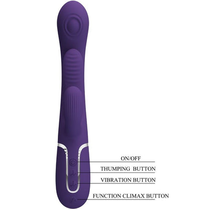 SHANIA TRIPLE VIBRADOR RABBIT MULTIFUNCIÓN MORADO RECARGABLE USB