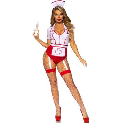 DISFRAZ LEG AVENUE - ENFERMERA SEXY ROJO/BLANCO M