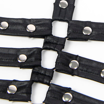VESTIDO BONDAGE SUBBLIME - 954406 DE CUERO NEGRO S/M