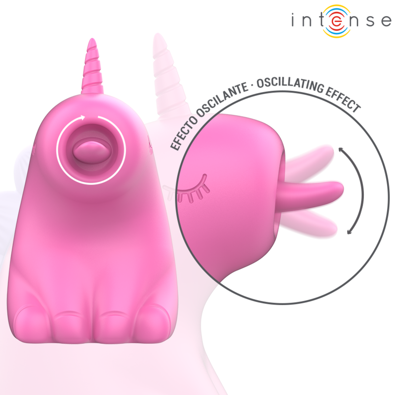 ESTIMULADOR DE CLITORIS CON LENGUA INTENSE - PINKIE  UNICORNIO FUCSIA