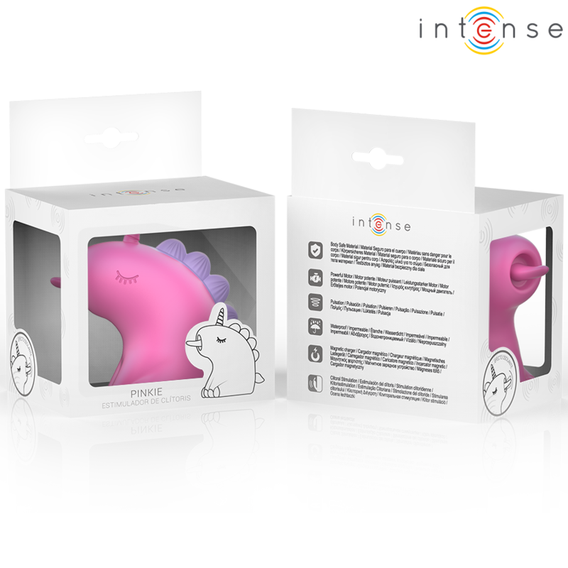 ESTIMULADOR DE CLITORIS CON LENGUA INTENSE - PINKIE  UNICORNIO FUCSIA