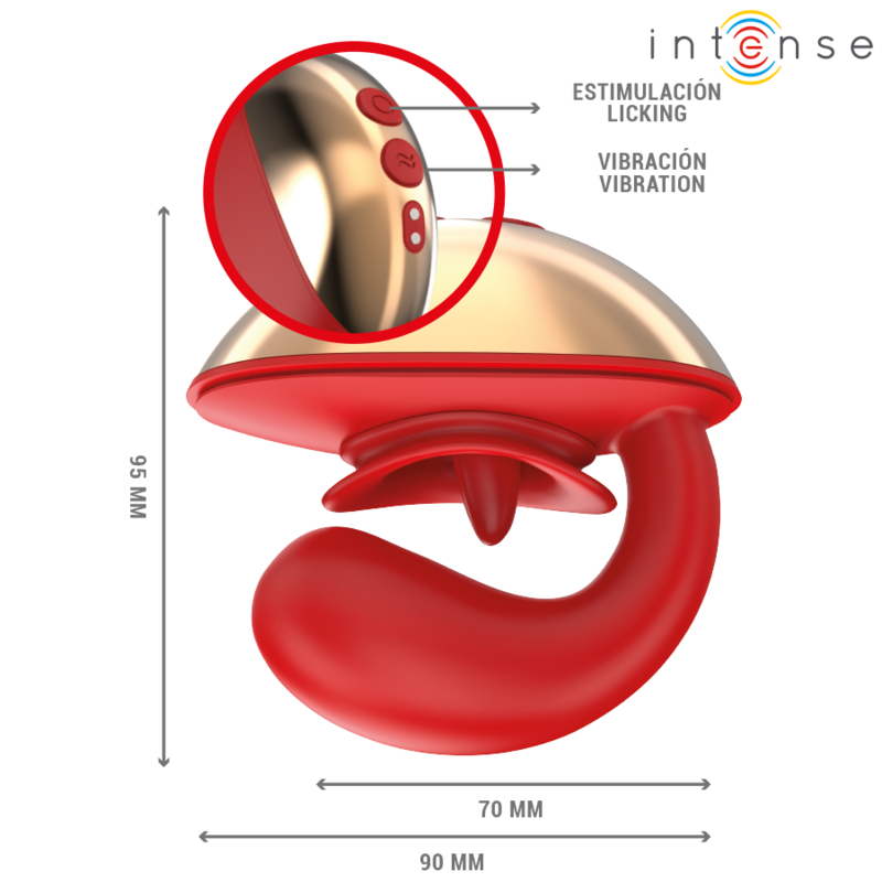 INTENSE - MARIAH VIBRADOR &#38; ESTIMULADOR EN FORMA DE U 10 VIBRACIONES ROJO