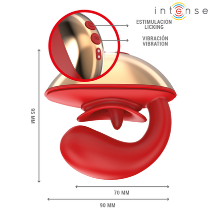 INTENSE - MARIAH VIBRADOR &#38; ESTIMULADOR EN FORMA DE U 10 VIBRACIONES ROJO