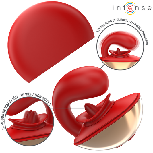 INTENSE - MARIAH VIBRADOR &#38; ESTIMULADOR EN FORMA DE U 10 VIBRACIONES ROJO