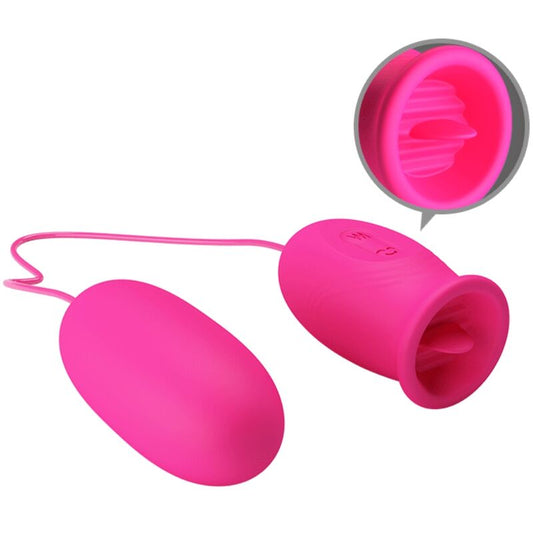 HUEVO VIBRADOR + LENGUA PRETTY LOVE - DAISY ESTIMULADORA DE CLÍTORIS ROSA