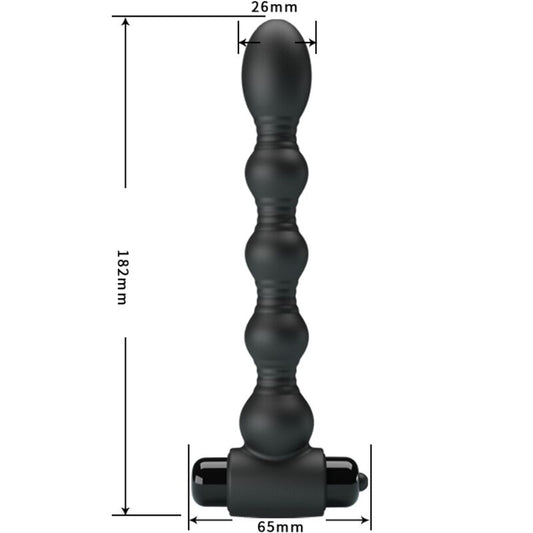 PLUG ANAL VIBRADOR UNISEX CON CUENTAS SILICONA A PILA PRETTY LOVE - LYNN