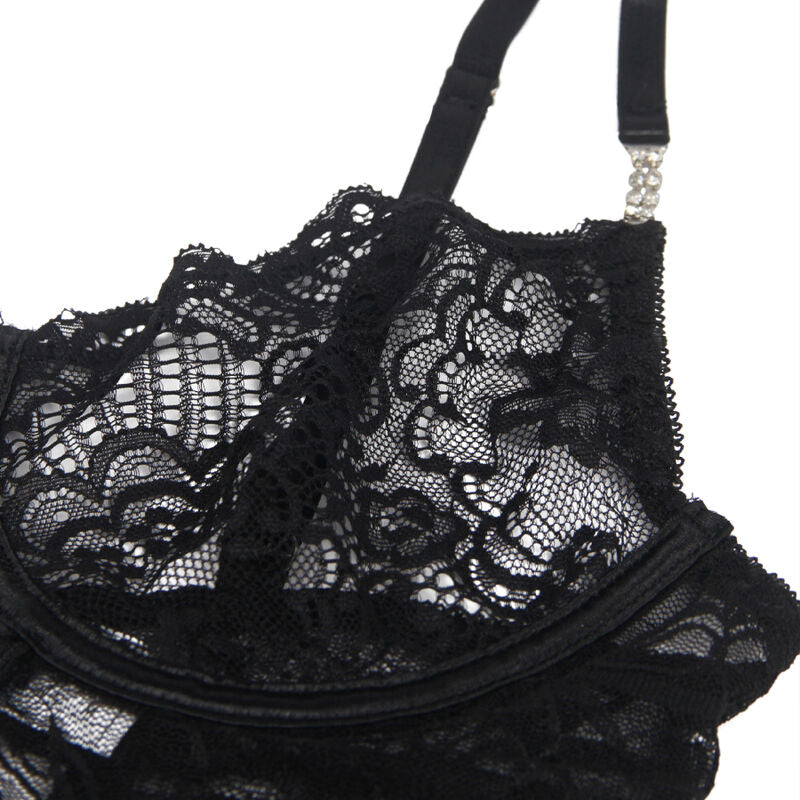 BABYDOLL SUBBLIME - 954185 DE ENCAJE CON TIRANTES AJUSTABLES NEGRO S/M