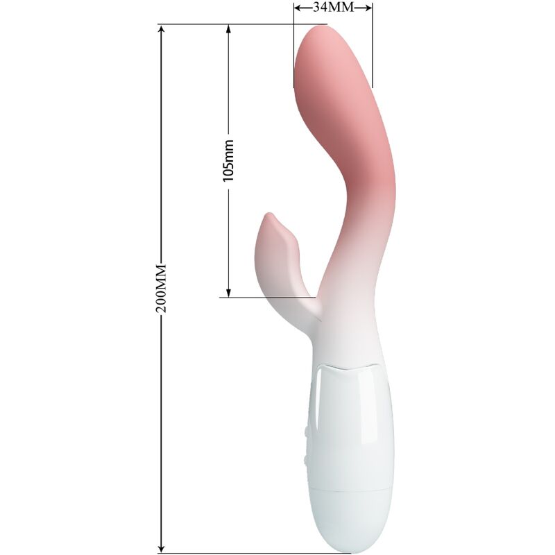 BRIGHTY VIBRADOR RABBIT 30 VIBRACIONES ROSA CON BATERÍAS AAA