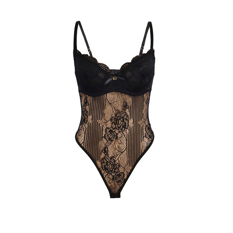 BODY SUBBLIME - 955618 DE ENCAJE CON CIERRE INFERIOR NEGRO S/M