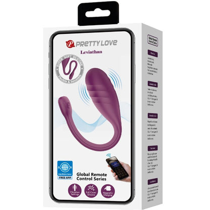 HUEVO VIBRADOR PRETTY LOVE - LEVIATHAN CONTROLADO POR APP MORADO