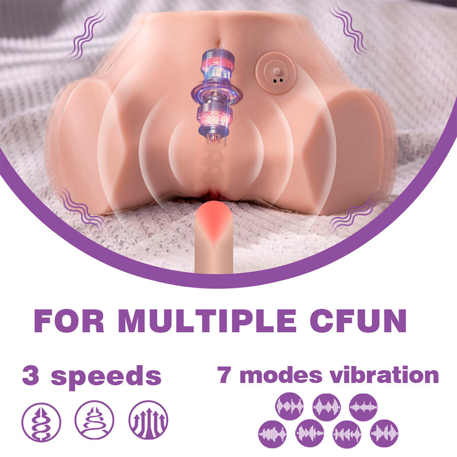 XISE - FENNIE SHAKING MASTURBADOR VAGINA Y ANO REALÍSTICO MULTIPOSICIÓN CON VIBRACIÓN