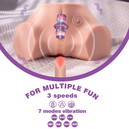 XISE - FENNIE SHAKING MASTURBADOR VAGINA Y ANO REALÍSTICO MULTIPOSICIÓN CON VIBRACIÓN