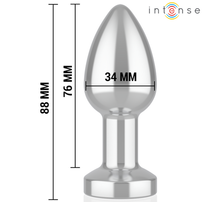 INTENSE - PLUG ANAL 10 VIBRACIONES METAL CON CONTROL REMOTO M