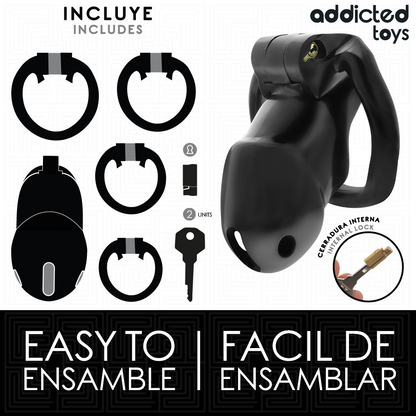 ADDICTED TOYS LOCKED - MINDNIGHT CELL JAULA PARA PENE 4.2 CM TALLA M