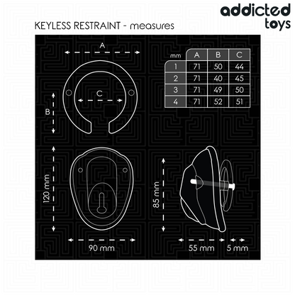 ADDICTED TOYS LOCKED - KEYLESS RESTRAINT JAULA PARA PENE 11,5 CM