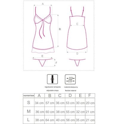 LIVCO CORSETTI FASHION - HYEONA 1710 BABYDOLL + TANGA ROSA