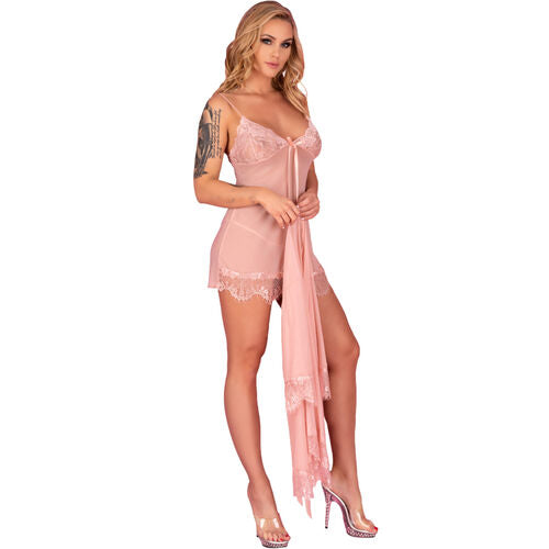 LIVCO CORSETTI FASHION - HYEONA 1710 BABYDOLL + TANGA ROSA