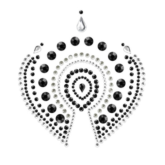 DECORACIÓN CORPORAL BIJOUX - INDISCRETS FLAMBOYANT NEGRO & PLATA