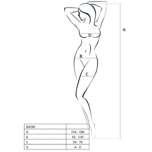 PASSION - WOMAN BS038 BODYSTOCKING NEGRO TALLA ÚNICA