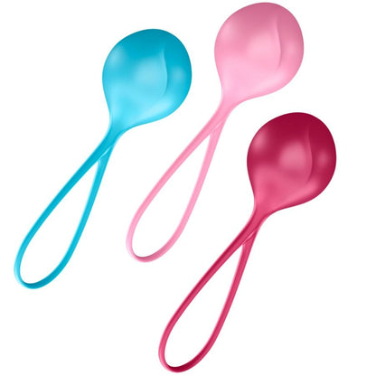 SATISFYER - LOVEBALLS TRAINING SET DE 3 STRENGTHENING BALLS BOLAS DE 57GRS + 73GRS + 86GRS