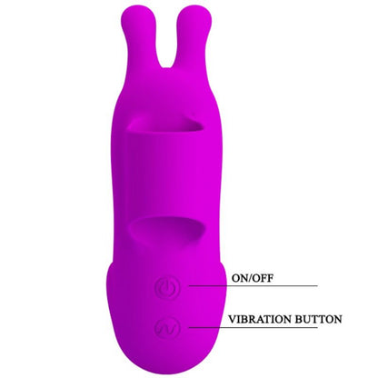 SMART VIBRADOR DE DEDO RECARGABLE USB CON RABBIT MORADO