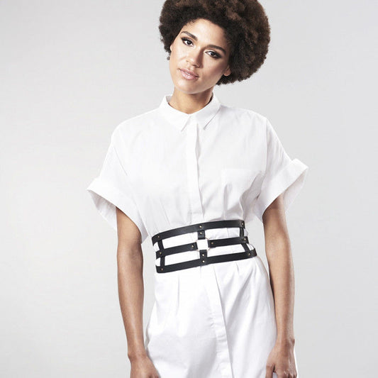 CINTURON CON CORREA BIJOUX - INDISCRETS MAZE NEGRO