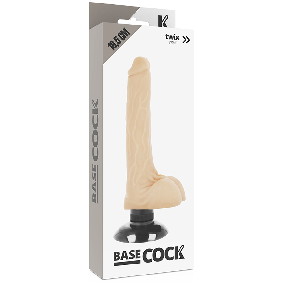 VIBRADOR REALISTICO CON VENTOSA 18,5 X 4CM BASECOCK - 2-1