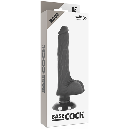 VIBRADOR REALISTICO CON VENTOSA 18,5 X 4CM BASECOCK - 2-1